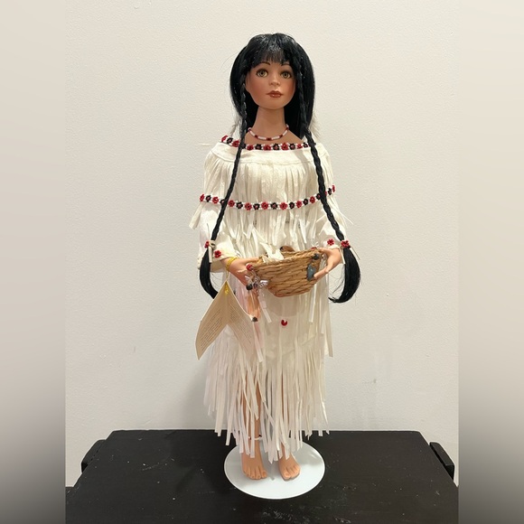 Paradise Galleries “Swirling Waters” Native American Porcelain Doll - Picture 3 of 14